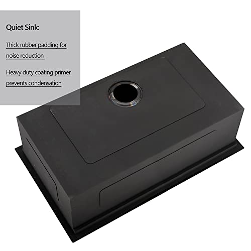 30 In Black Undermount Workstation Kitchen Sink - Dorzom 30”x19” In Metallic Matte Black Stainless Steel Under Mount 18 Gauge 10 Inch Deep Single Bowl Workstation Ledge Kitchen Sink with Accessories