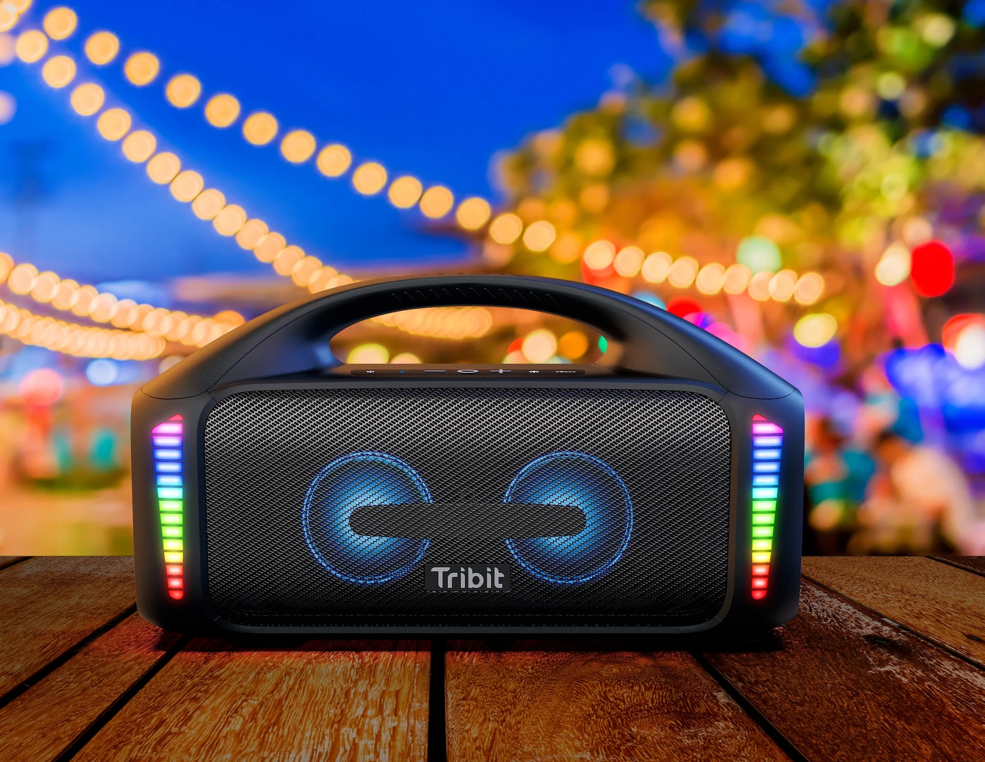 Tribit StormBox Blast Portable Speaker,90W Stereo Sound Loud Speaker with XBass,IPX7 Waterproof Bluetooth Speaker LED Light, PowerBank, Bluetooth 5.3, Custom EQ, 30H Playtime Party