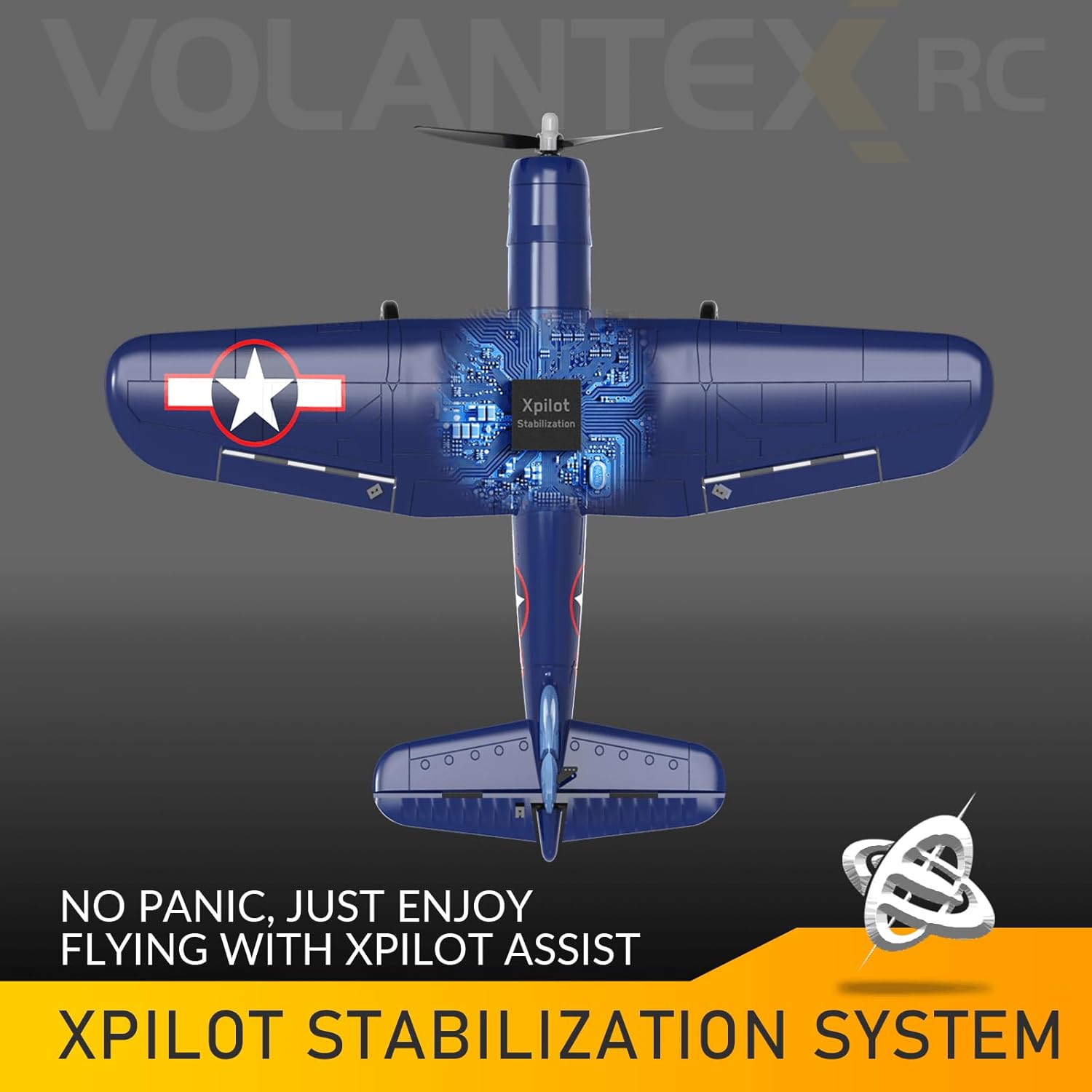 VOLANTEXRC RC Planes for Adults, 4-CH Remote Control Airplane F4U Corsair, One-Key Aerobatic, Stable and Safe, Suitable for Outdoor Activity