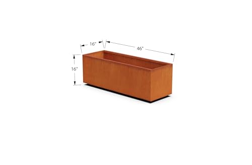 Corten Steel Planter Rectangle Rustic Metal Garden Box, 72" Length 20" Width 24" Height, Heavy Duty | Made in USA | Fully Assembled | Commercial Residential | with Drain Holes
