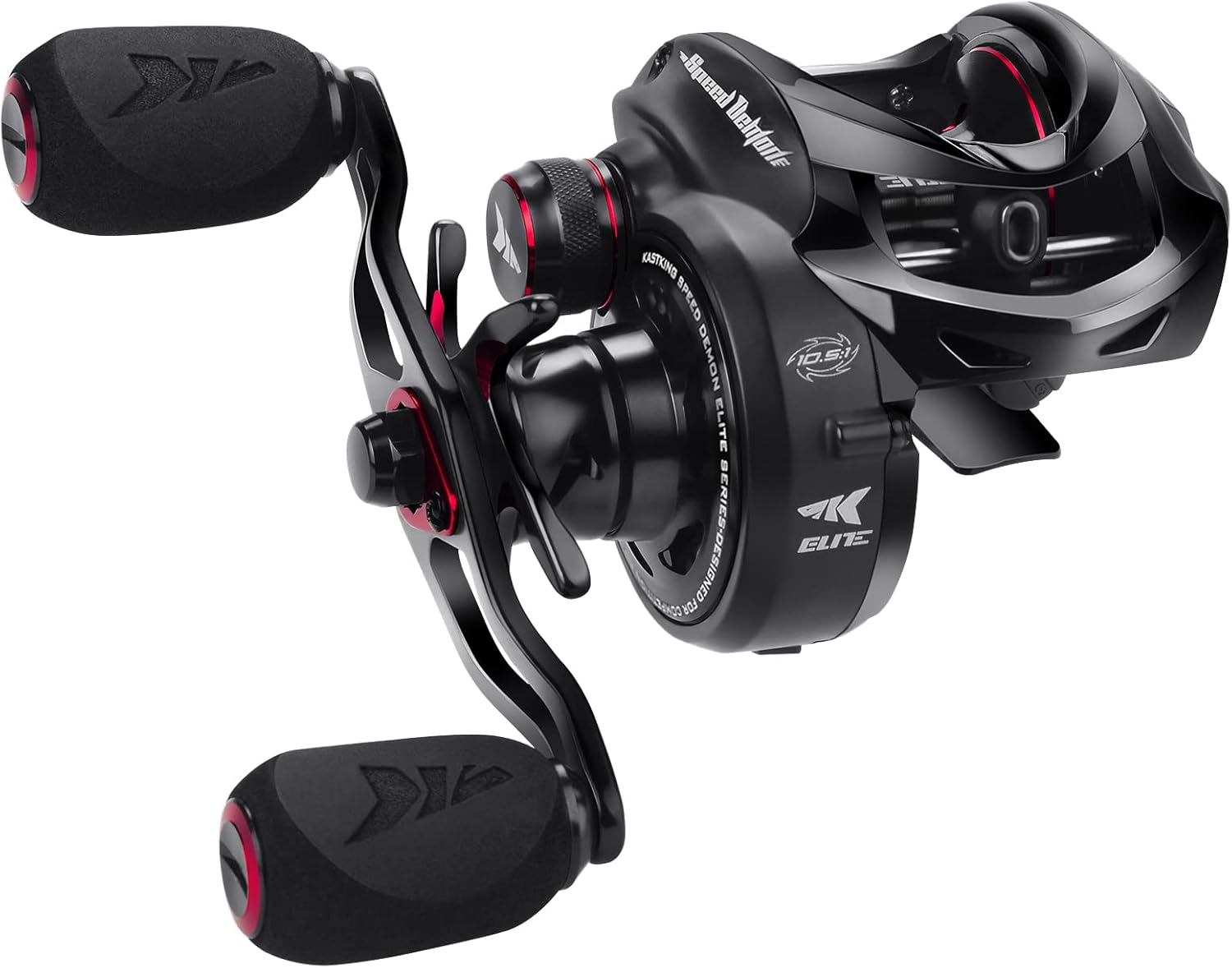 KastKing Speed Demon Elite Fishing Reel, Skipping/Deadbolt Baitcaster/World’s Fastest 10.5:1 Gear Ratio Baitcasting Reel, 10+1 Shielded Stainless Steel BB, CNC Aluminum Frame, 8.6:1 Also Available