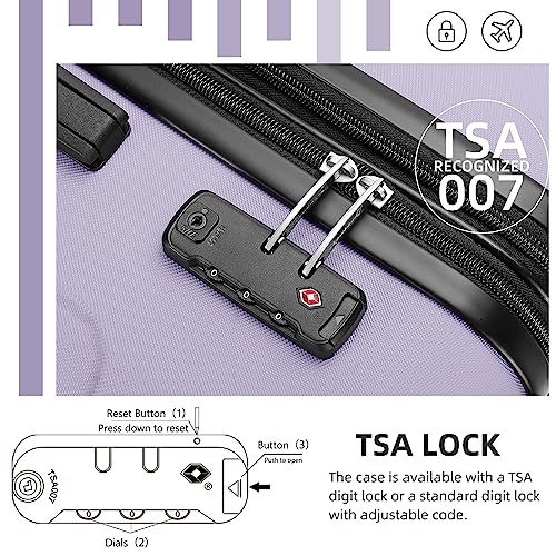 LARVENDER Luggage Sets 6 Piece, Expandable Luggage Set Clearance for Women, Suitcases with Wheels, Hardside Hard Shell Travel Luggage with TSA Lock (Green Grey, 6pcs)