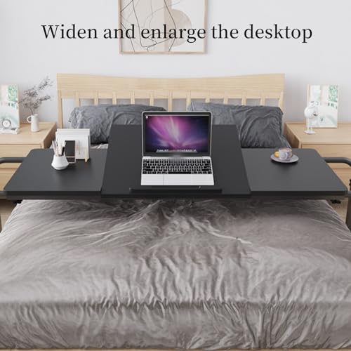 Bed Desk Over The Bed Table with Wheels Overbed Table Over The Bed Desk Over Bed Table Mobile Desk Bed Table with Wheels Computer Table for Bed Overbed Table with Wheels Adjustable Height Black