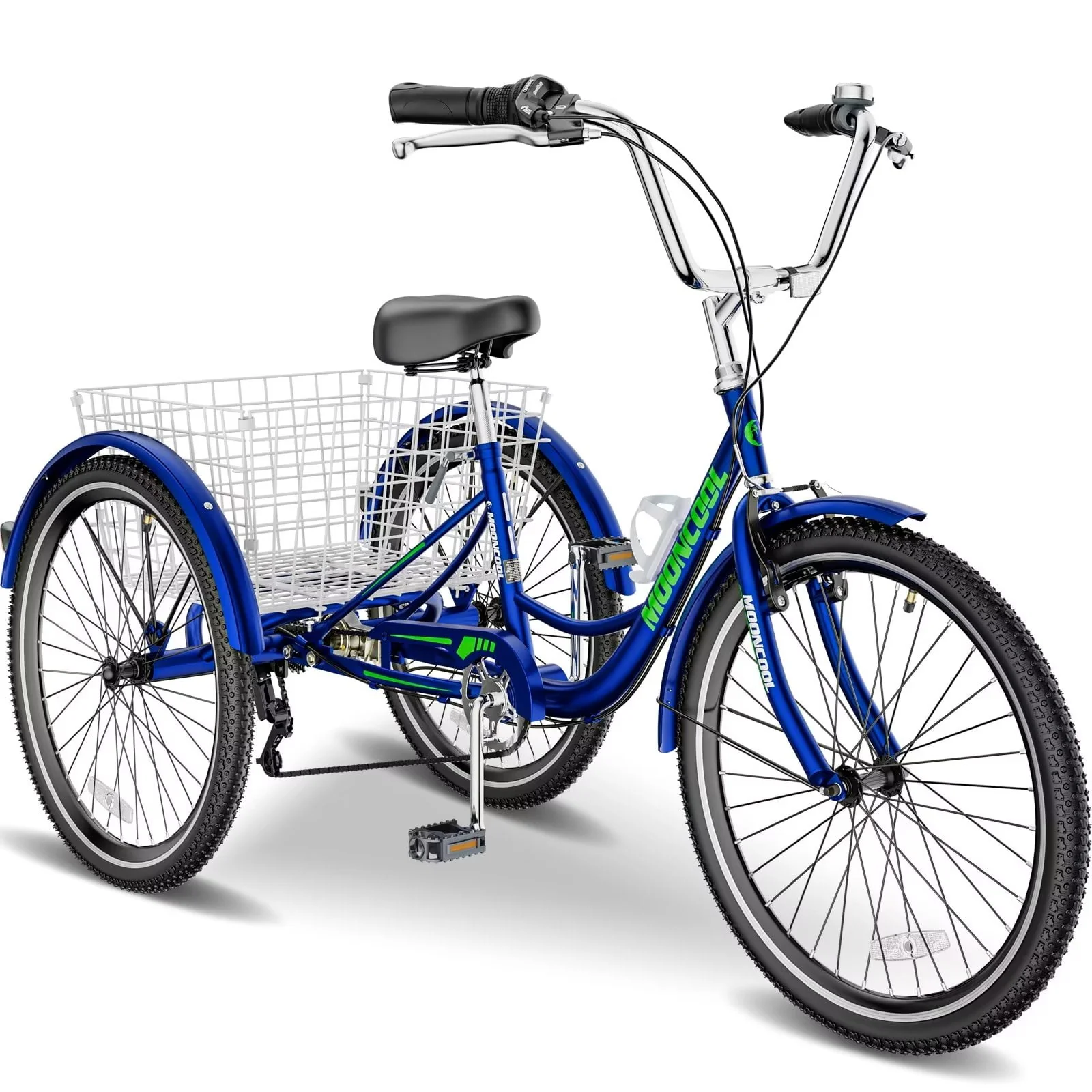 FICISOG 26 Adult Tricycle, 3 Wheel 7 Speed Bikes,450lbs Capacity Cruise Trike with Shopping Basket