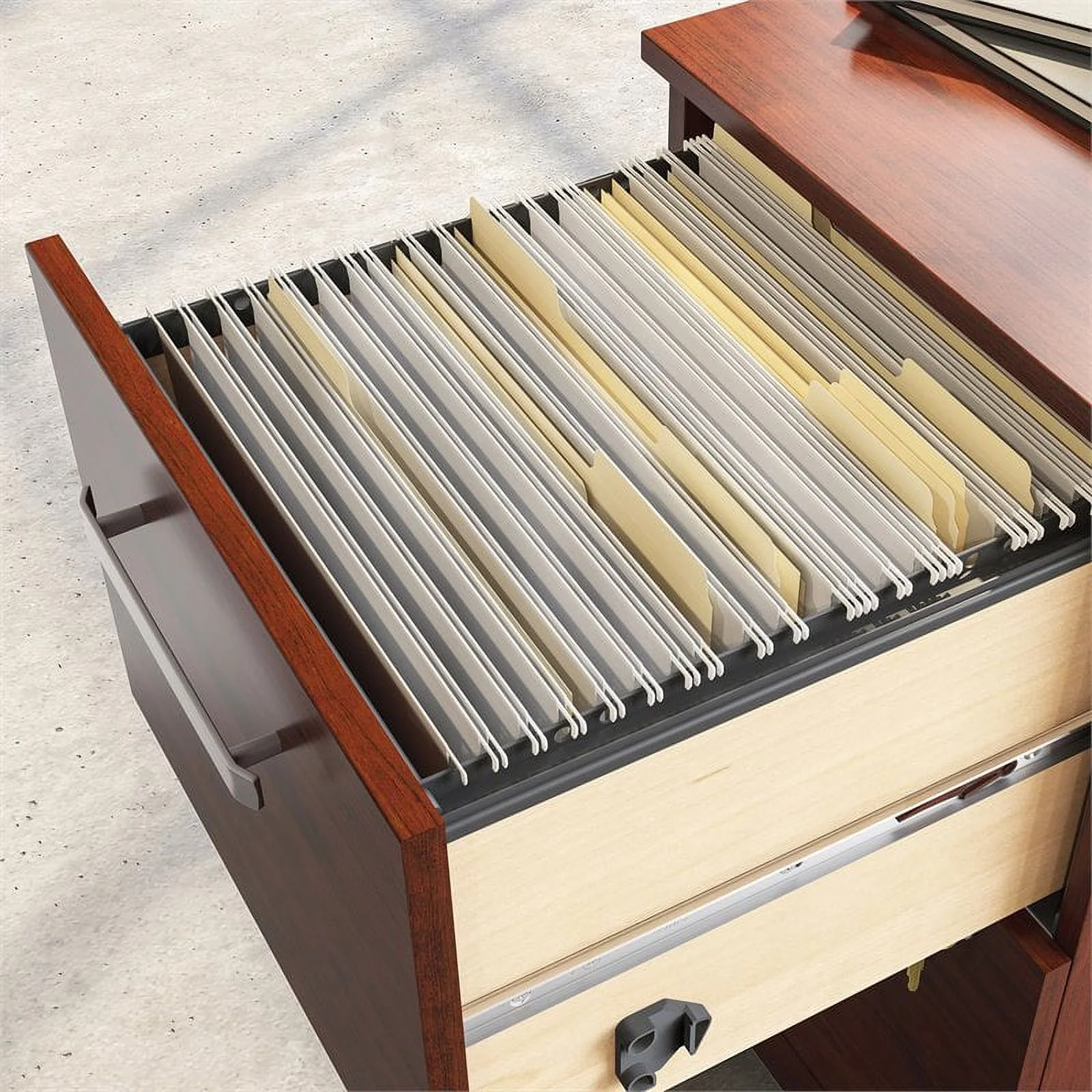 UrbanPro 2-Drawer Modern Engineered Wood Mobile File Cabinet in Cherry