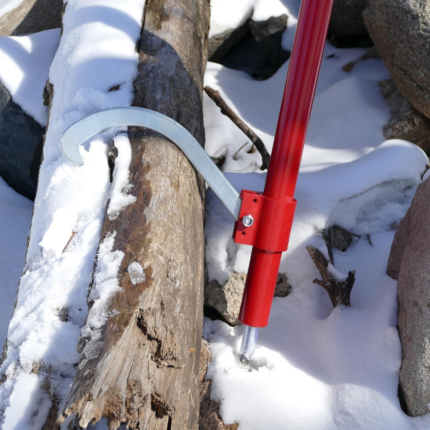 Felled Log Peavey with Moving Hook - 48in Log Roller with Aluminum Handle to Roll and Separate Logs 8 to 32 Inches Dense