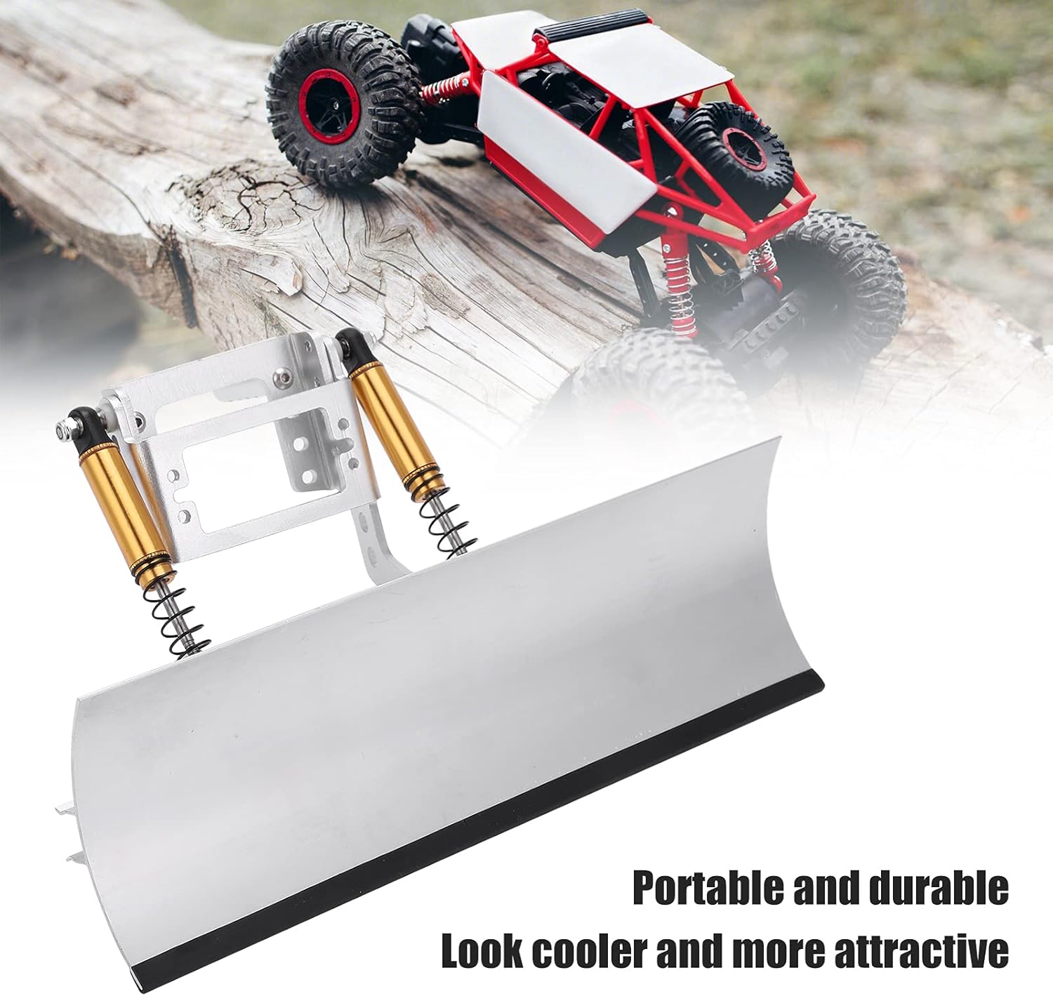 Shanrya Aluminum Snow Plow, Simple Appearance RC Car Blade Snow Plow Easy to Install for SCX10 TRX4