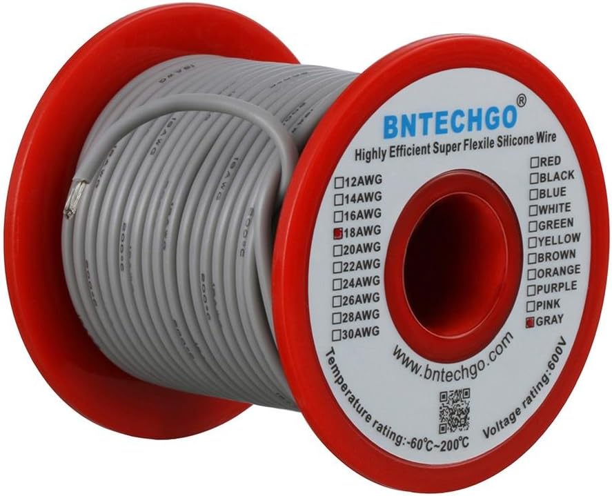 BNTECHGO 18 Gauge Silicone Wire Kit 7 Color Each 50 ft Flexible 18 AWG Stranded Tinned Copper Wire Pack of 2
