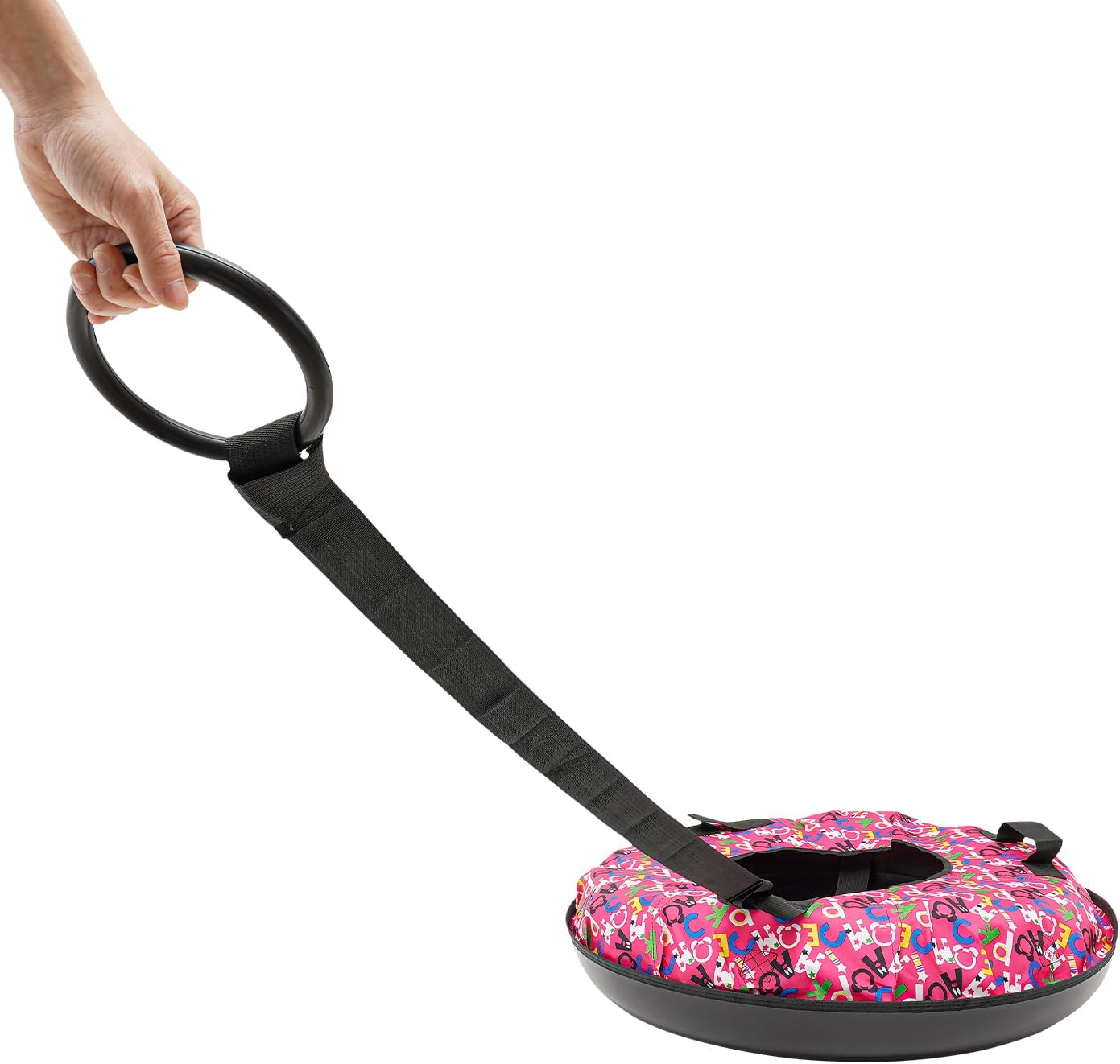 31.5'' Heavy Duty Snow Tube, Oxford Cloth Inflatable Snow Sled for Kids and Adult with Tow Strap, Thickened Hard Bottom Snow Tubes for Winter Outdoor Fun Sledding, 396 Lbs Capacity