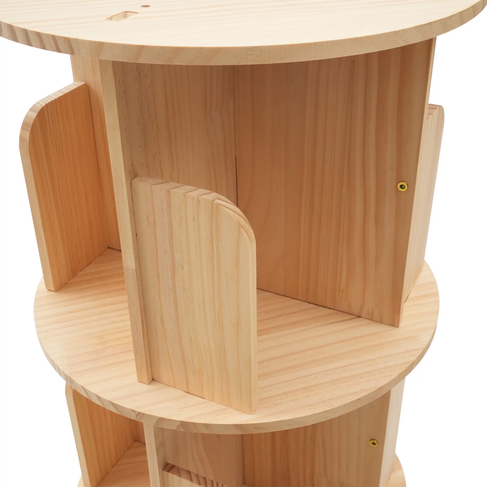 3 Tiers 360° Rotating Bookshelf Wood Bookcase Storage Shelf Freestanding Display Rack - Curated Treasures Market