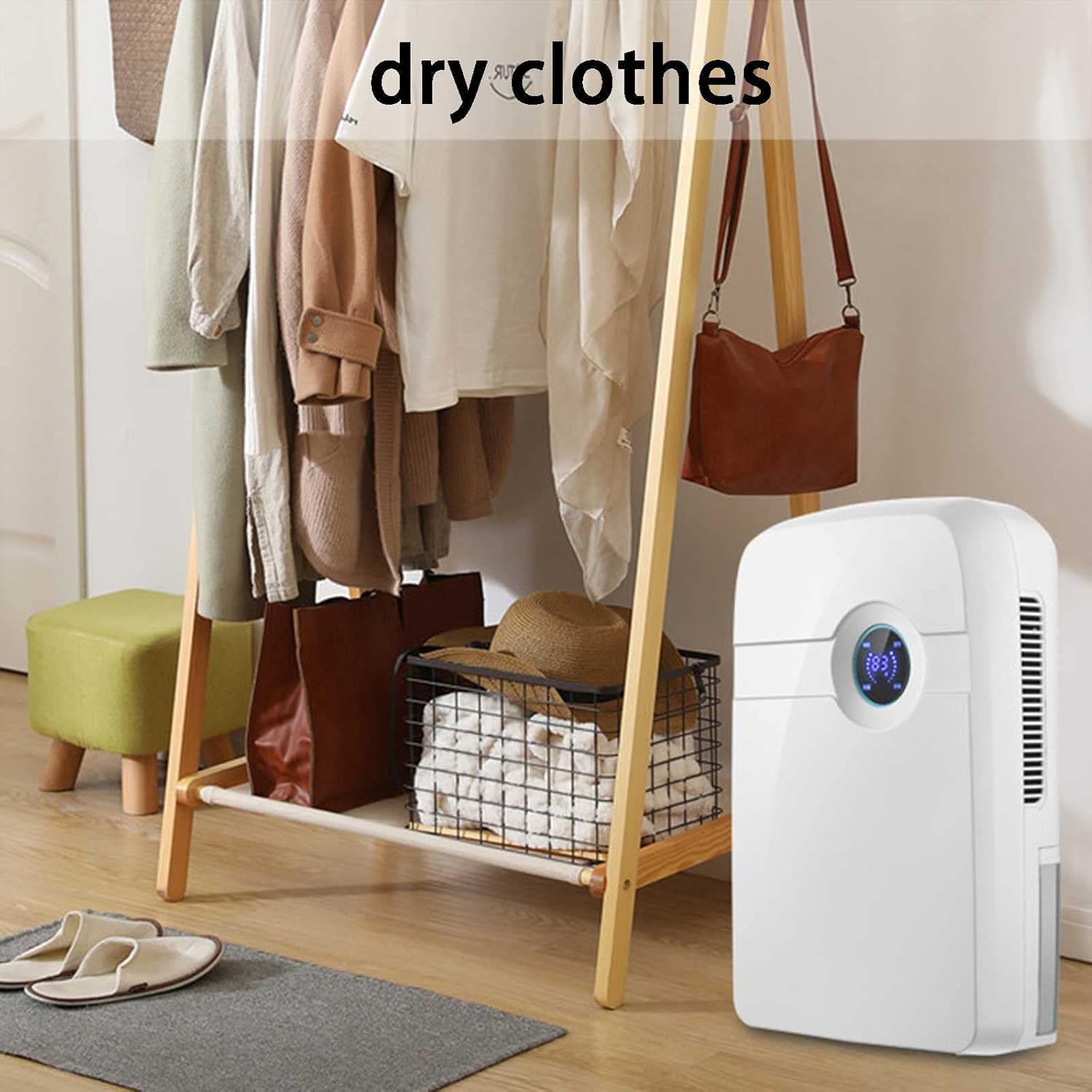 Deshumificador De Humedad, Electric Dehumidifier 1800ml With Remote Control, Suitable For Rooms With An Area Of 30 ㎡ 24-Hour Timing Silent Defrosting Drying Clothes Purify The Air