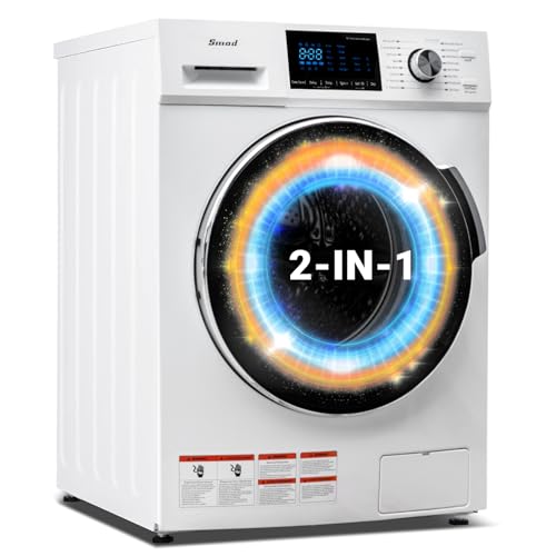Smad Washer and Dryer Ideal for Home, Apartment, Laundry, Hotel, White