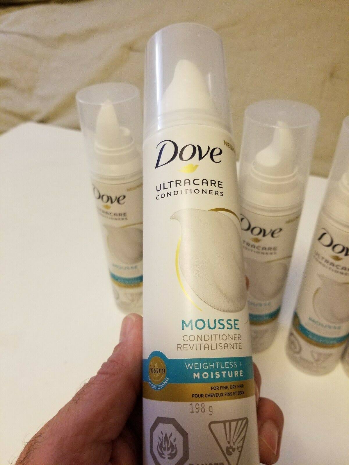 6 x Dove UltraCare Conditioners Mousse Foam Weightless Moisture 198g 7oz New