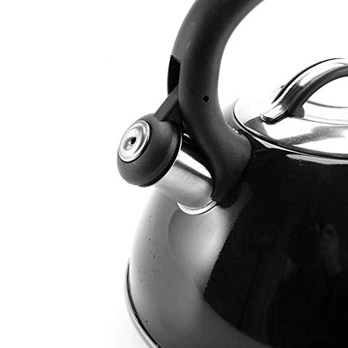 Stove Top Kettle For Gas,Copper Tea Kettle Whistling Stove Top Stainless Steel With Heat Resistant Handle, Gas Electric Induction Compatible (color : Black, Size : 2.5L)