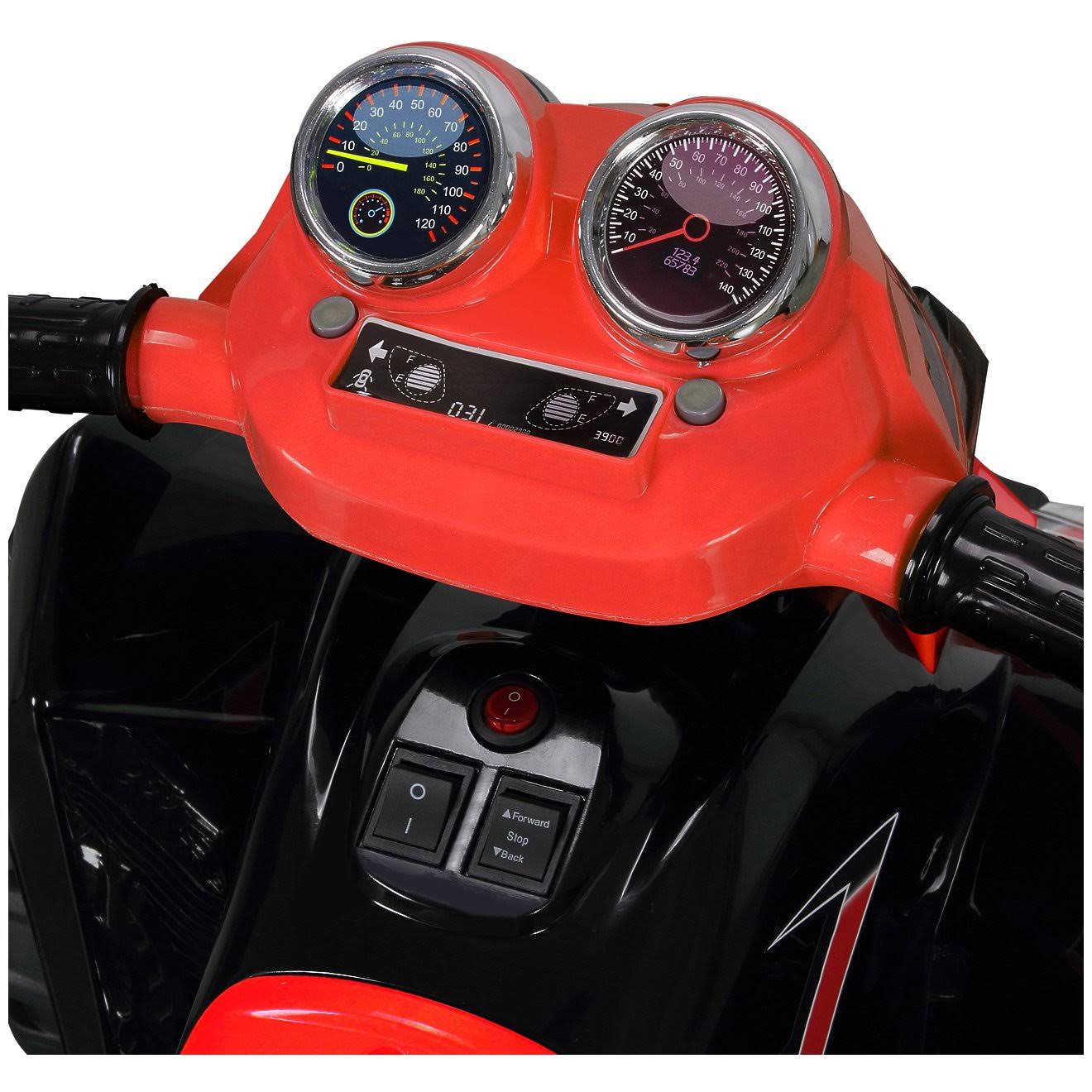 Kidzone Kids Ride on ATV Car 12V Toy Electric 4 Wheel Power Quad w/ Built-in LED Headlights, Red