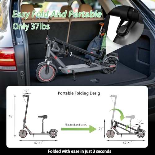 KEQ Electric Scooter for Adults Commuting, Foldable and Portable 8.5"/10" Tires,19/22Mph,350W/500W Motor, 21-30 Miles Range,Foldable E-Scooter with Dual Brake and Suspension,APP Control（K01Pro/KL09）