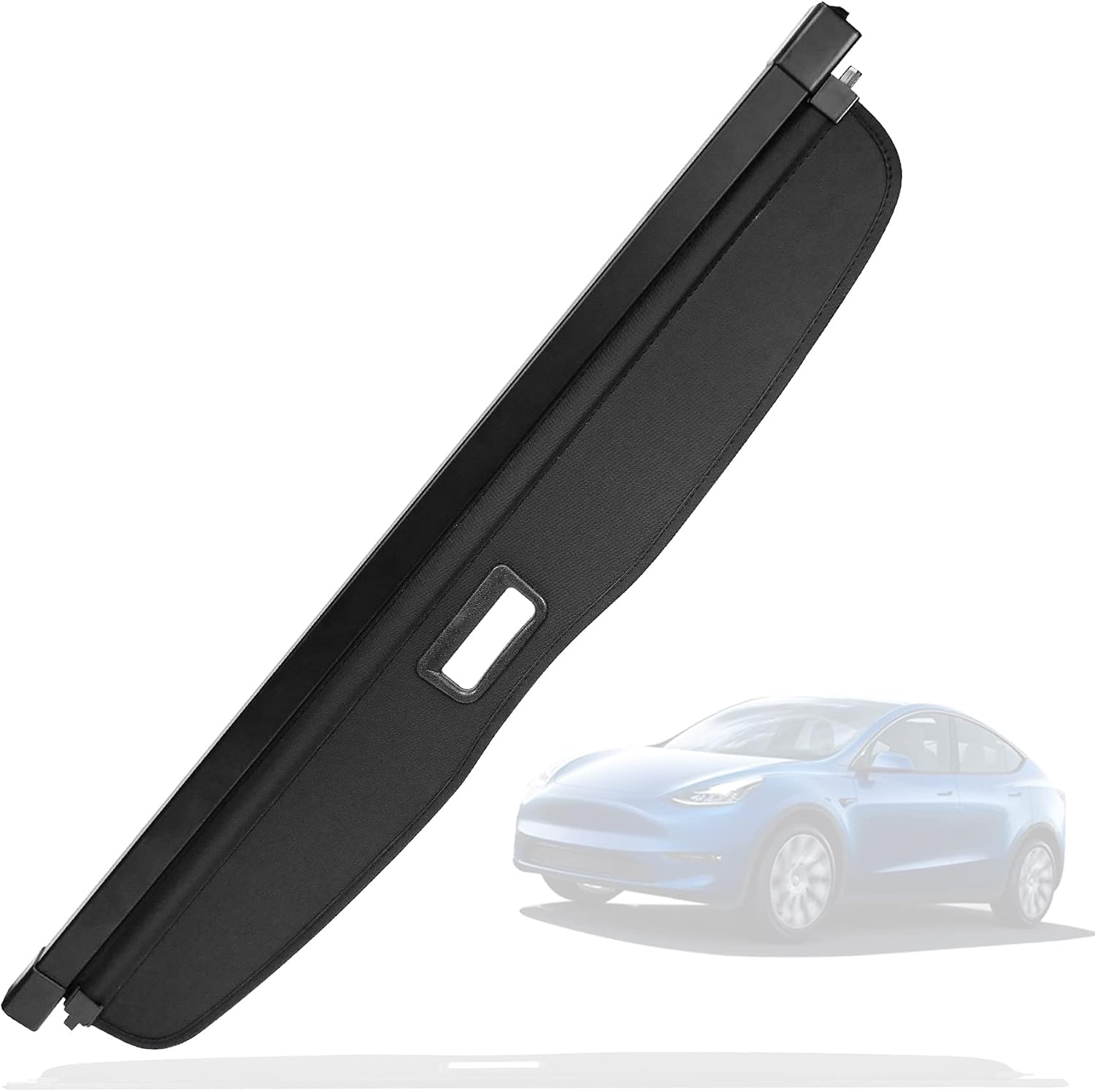 Cargo Cover for Tesla Model Y 2020 2021, Rear Trunk Shield Privacy Cover, Trunk Cargo Retractable Security Shade Cover, Black Waterproof Canvas