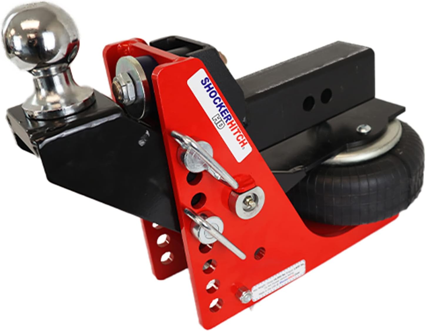 Shocker Air Receiver Hitch with Raised Ball Mount (+2" of Rise to 2" of Drop), Fits 2-1/2" Hitch, Has 2" Ball, 12000 lbs