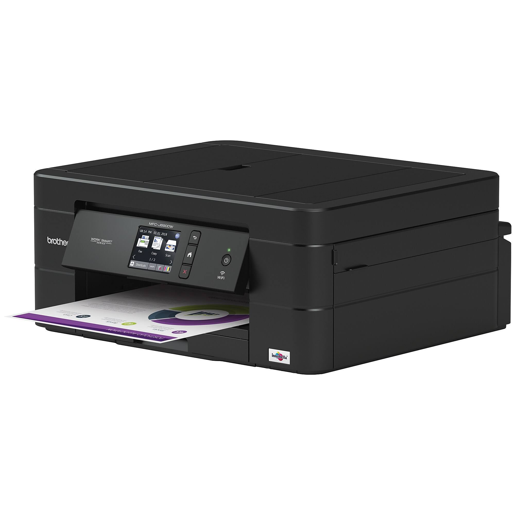 Brother - Work Smart Series MFC-J690DW Wireless All-in-One Inkjet Printer - Black
