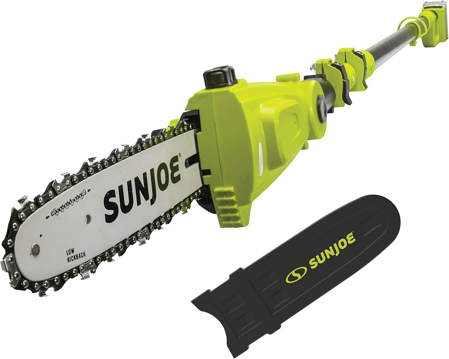 Sun Joe 24V-PS10-LTE 24-Volt iON+ 10-inch Cordless Telescoping Pole Chainsaw, Kit (w/ 2.0-Ah Battery and Charger), Green