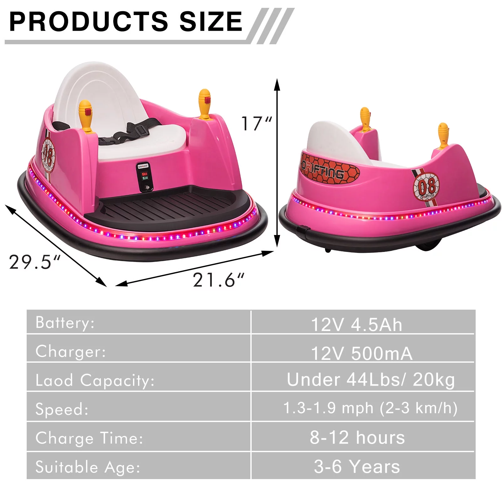 OTTARO 12V Electric Powered Ride on Bumper Car for Girls Boys with Remote Control,360 Spin,Music(Lavender)