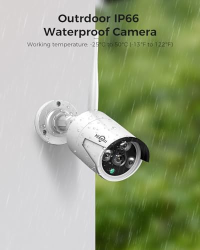 [Wireless Pro, 100ft Range] Hiseeu Wireless Security Camera System, Expandable 16CH 4K NVR, 4Pcs 3MP Night Vision WiFi Cameras Home Surveillance Outdoor, Motion Detection, 1TB HDD, One-Way Audio