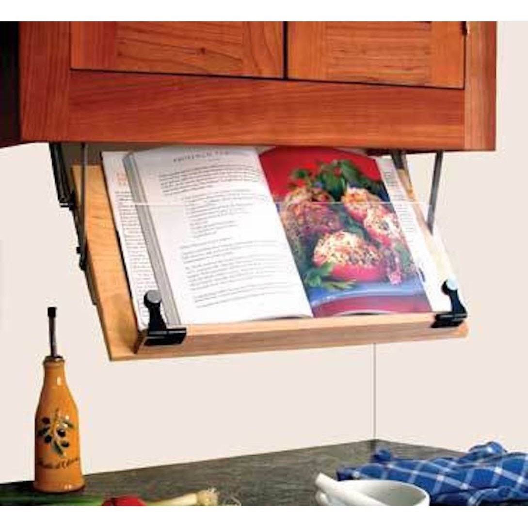 Clear Solutions Under Cabinet Mounted Cookbook Wood Holder