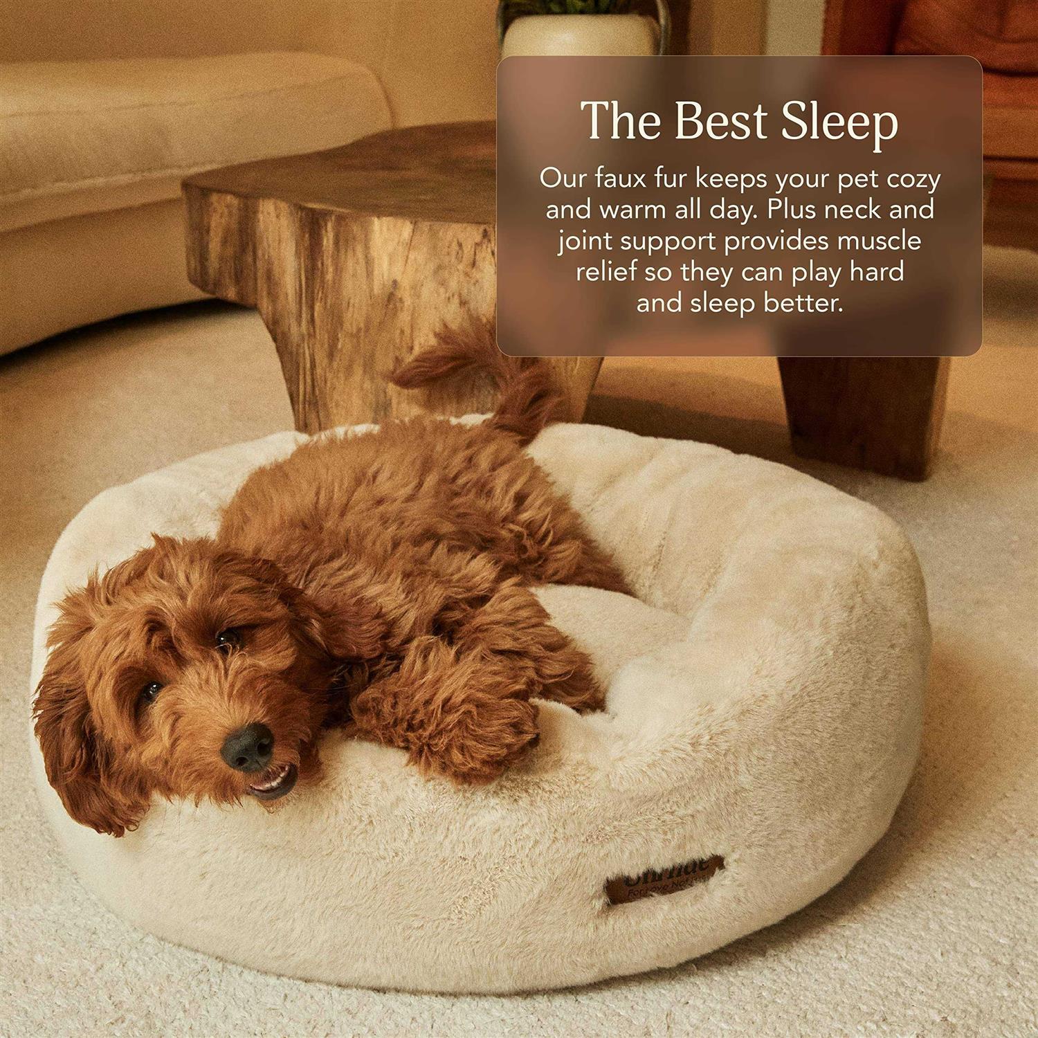UnHide Floof Pet Bed Extra Soft Dog Bed Removable Faux Fur Cover - Pet Supplies online store