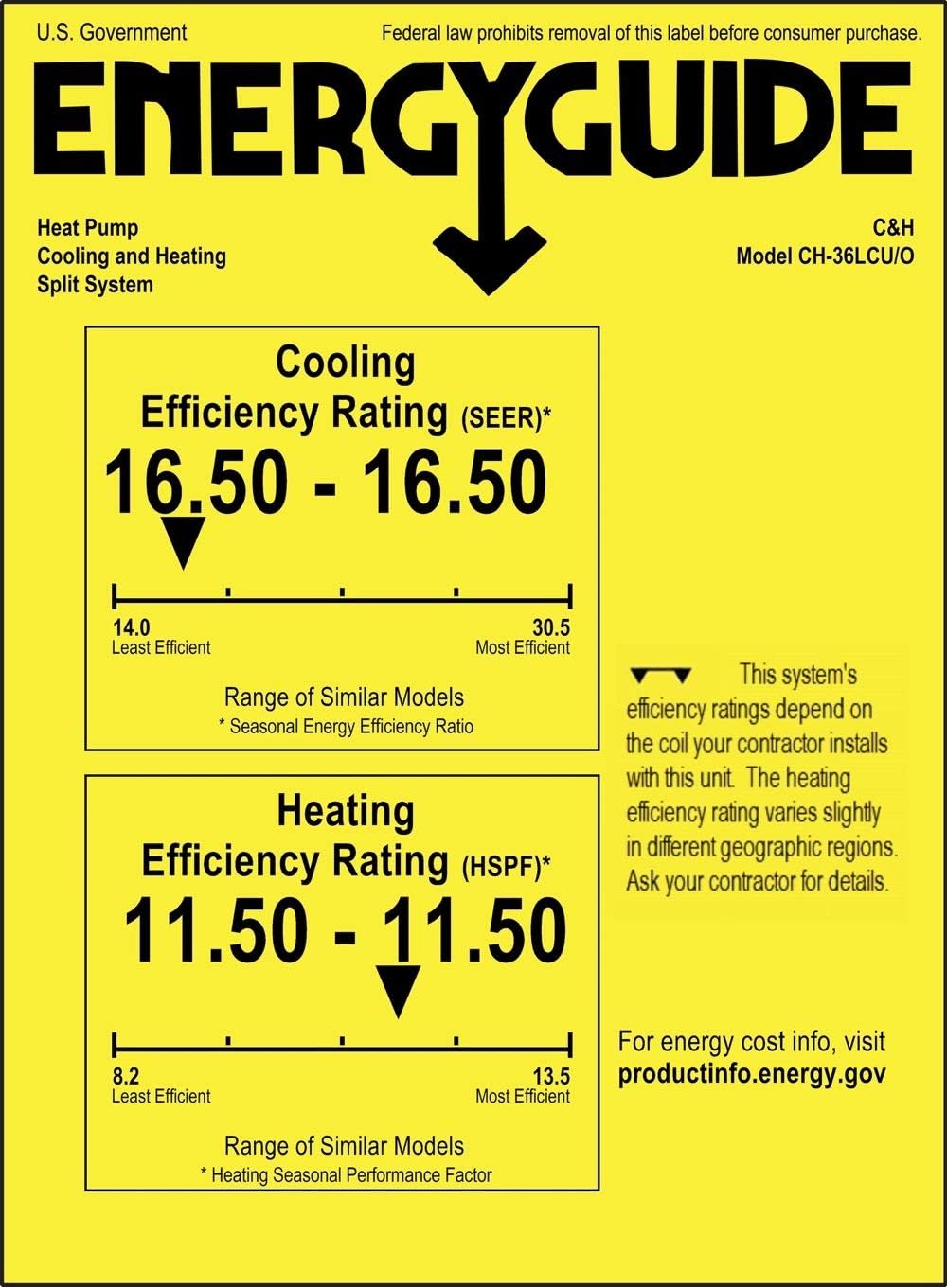 Cooper & Hunter 36,000 BTU Ducted Mini Split Air Conditioner Concealed Duct Heat Pump Unit 208-230V Including 25ft Installation Kit