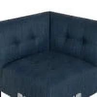 GDF Studio Konnor Contemporary Fabric 7 Seater Sectional Sofa, Navy Blue and Dark Brown