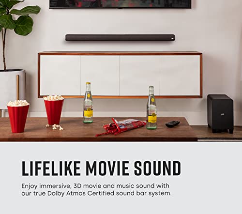 Polk Audio Signa S2 Sound Bar & Wireless Subwoofer – Exclusive VoiceAdjust Technology, Ultra-Slim Design, Works with 4K & HD TVs, HDMI & Optical, Bluetooth, Wireless Streaming
