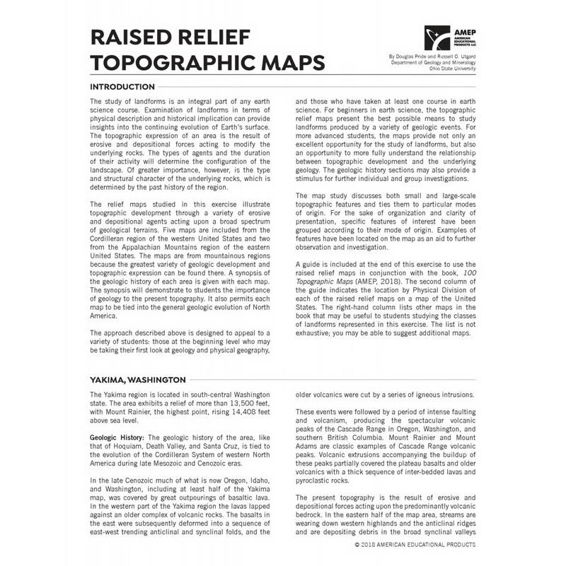 Hubbard Scientific 410 Landform Relief Maps Set of 7