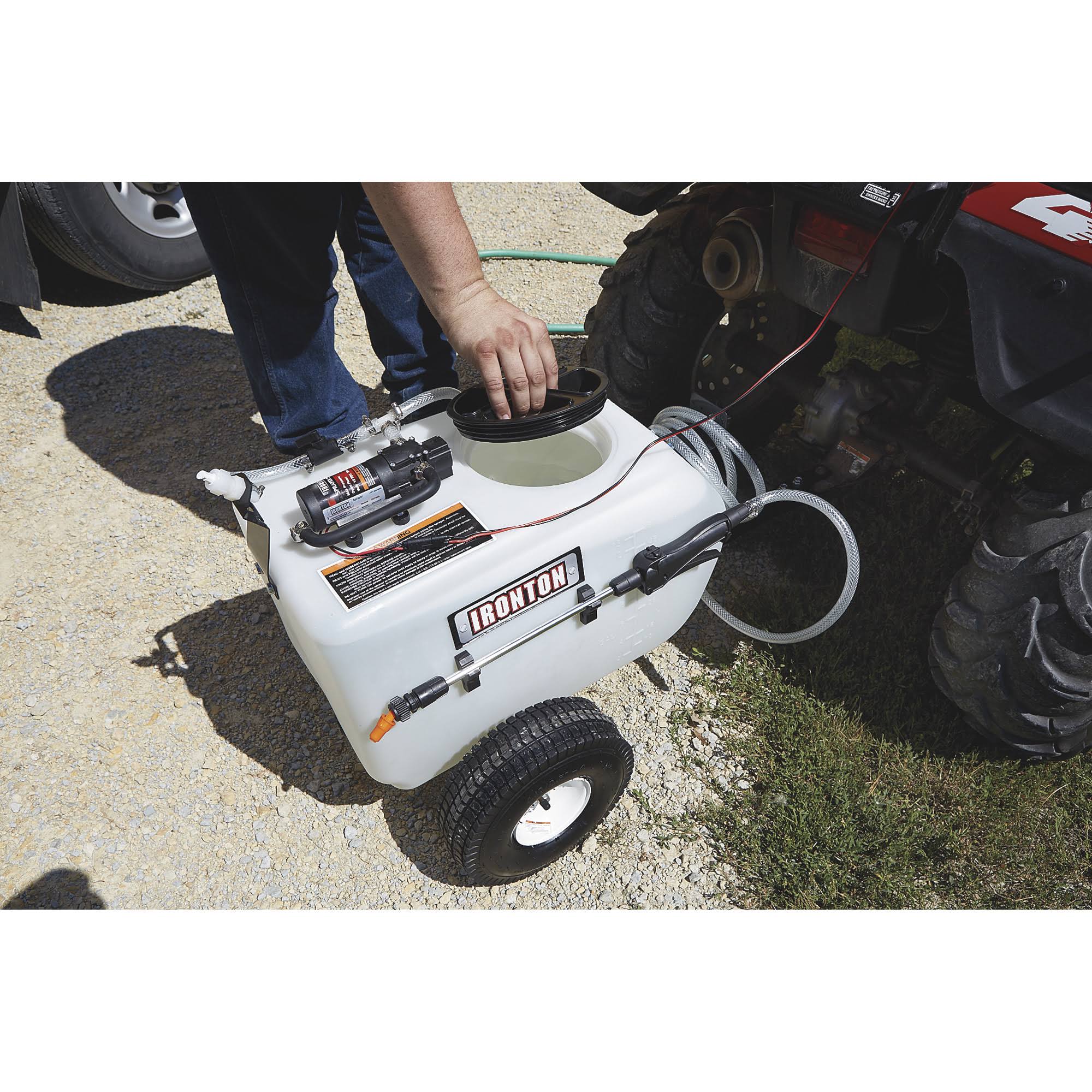 Ironton 13 Gallons 12 Volt DC Tow-Behind Towable Broadcast u0026 Spot Sprayer ATV 282790