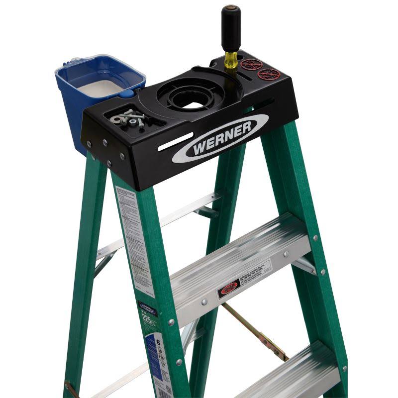 Werner 8 ft. Fiberglass Step Ladder, 225 lb. Load Capacity Type II Duty rating FS208