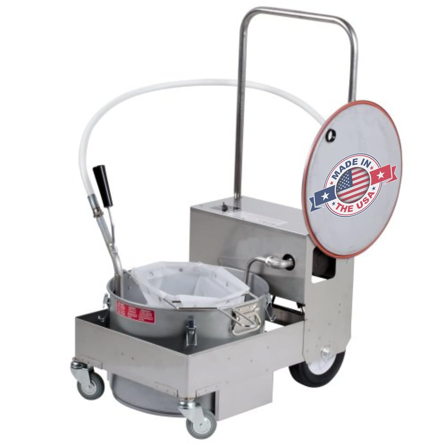 MirOil BD505 Deep Fryer Filter Machine | Electric Filter Machine and Discard Trolley for 55lb Fry Oil |Made in USA | Fryer Oil Cleaner and Portable Oil Filter Machine