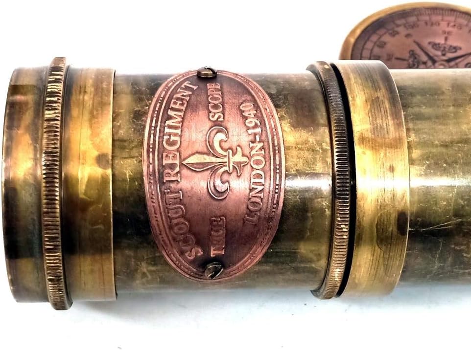 Scout Regiment Brass Telescope 19 London 1940 Broadhurt Clarkson Antique Replica Spyglass Scope High Resolution DF Lens Brilliant Magnification