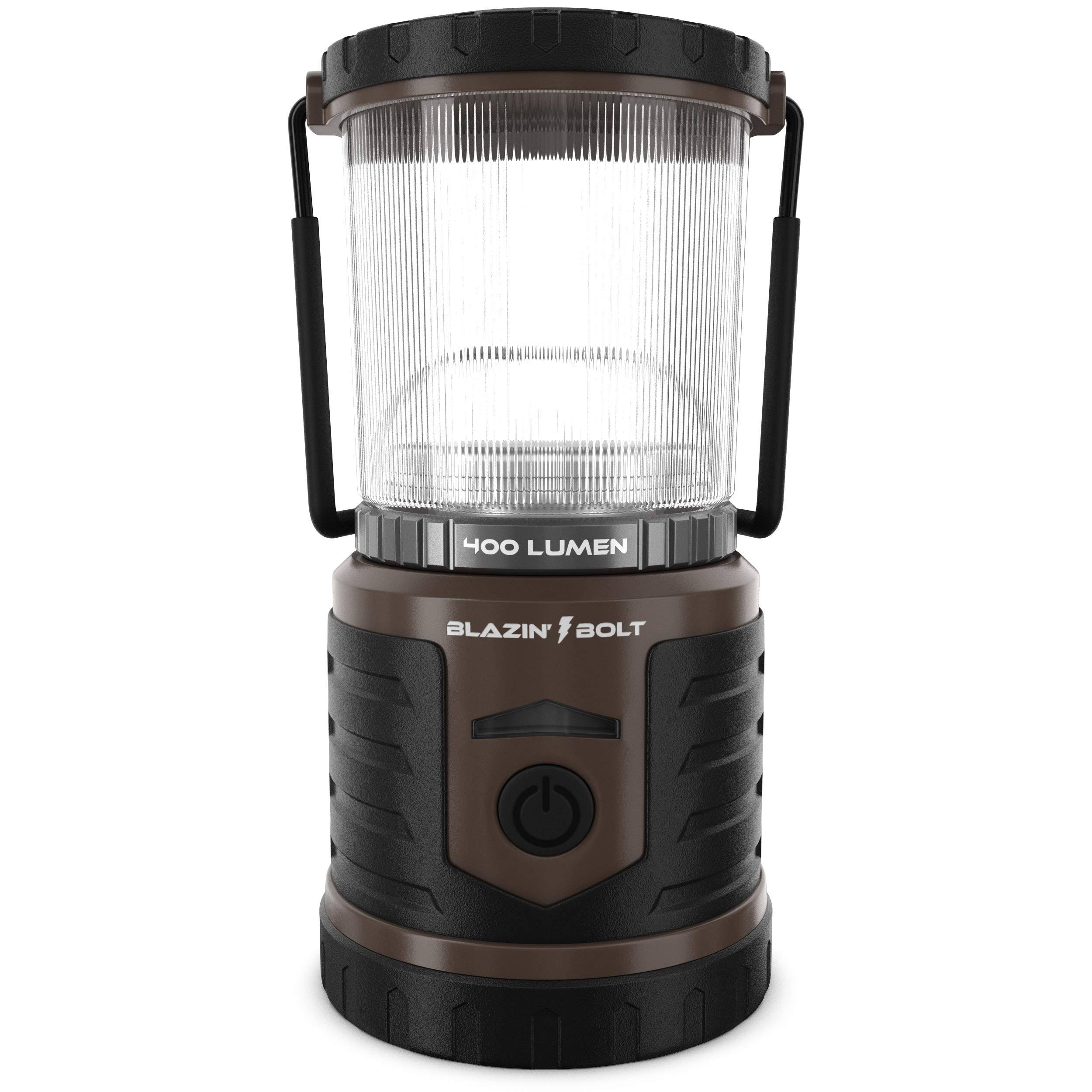 Blazin' Bison Brightest LED Rechargeable Lantern | Hurricane, Camping, Storm | Power Bank Light | 400 Hour Runtime (400 Lumen, T