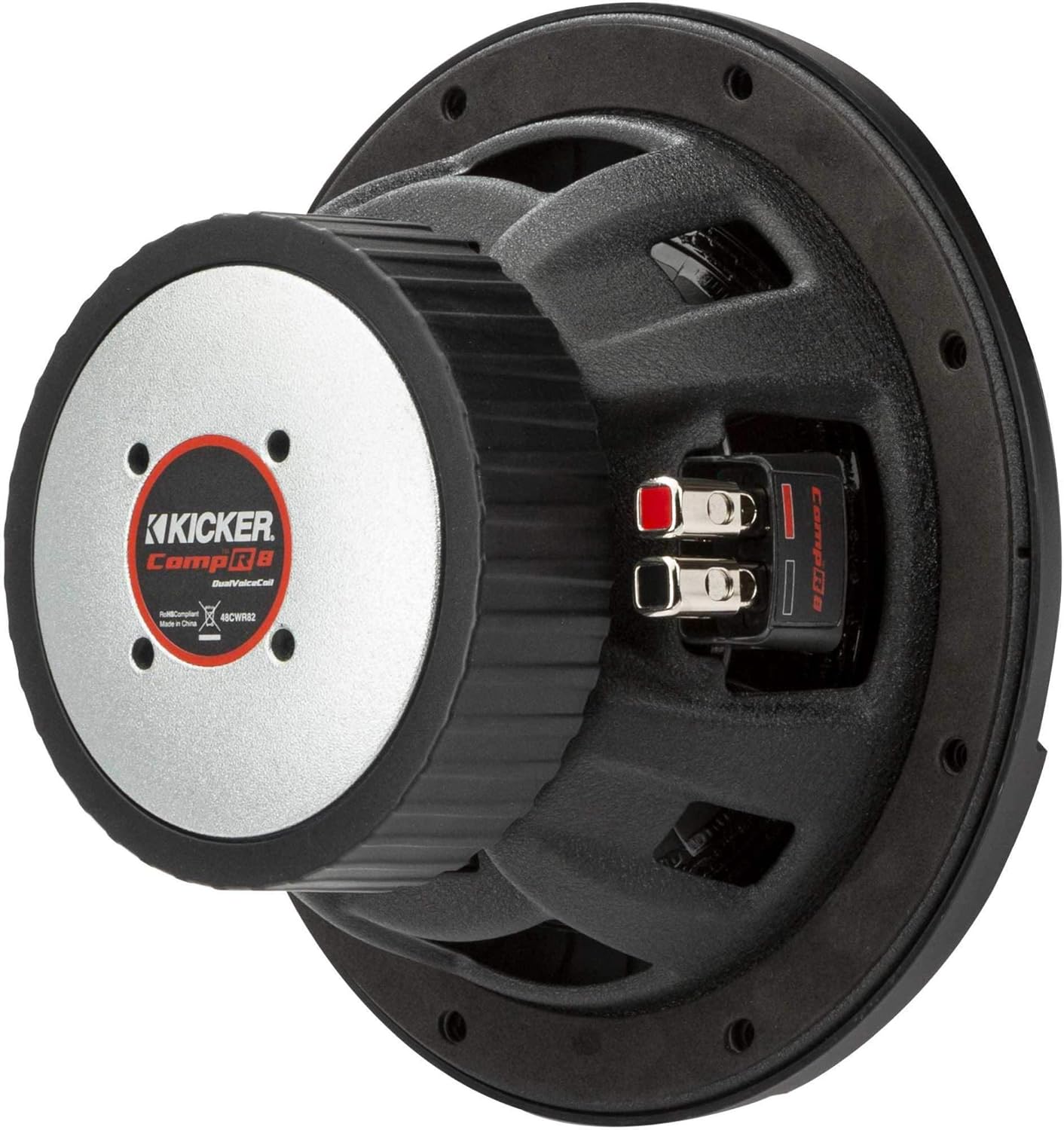 Kicker 48CWR84 CompR 8" Subwoofer, DVC, 4-ohm - Includes Speaker Wire