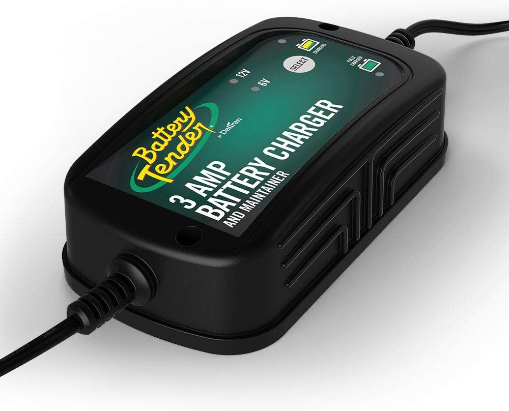 Battery Tender 3 Amp Car Battery Charger Automotive and Maintainer: Switchable 6/12 V, Fully Automotive Battery Charger and Maintainer for Cars, SUVs, and Trucks - 6V/12V, 3 Amp Charger - 022-0202-COS