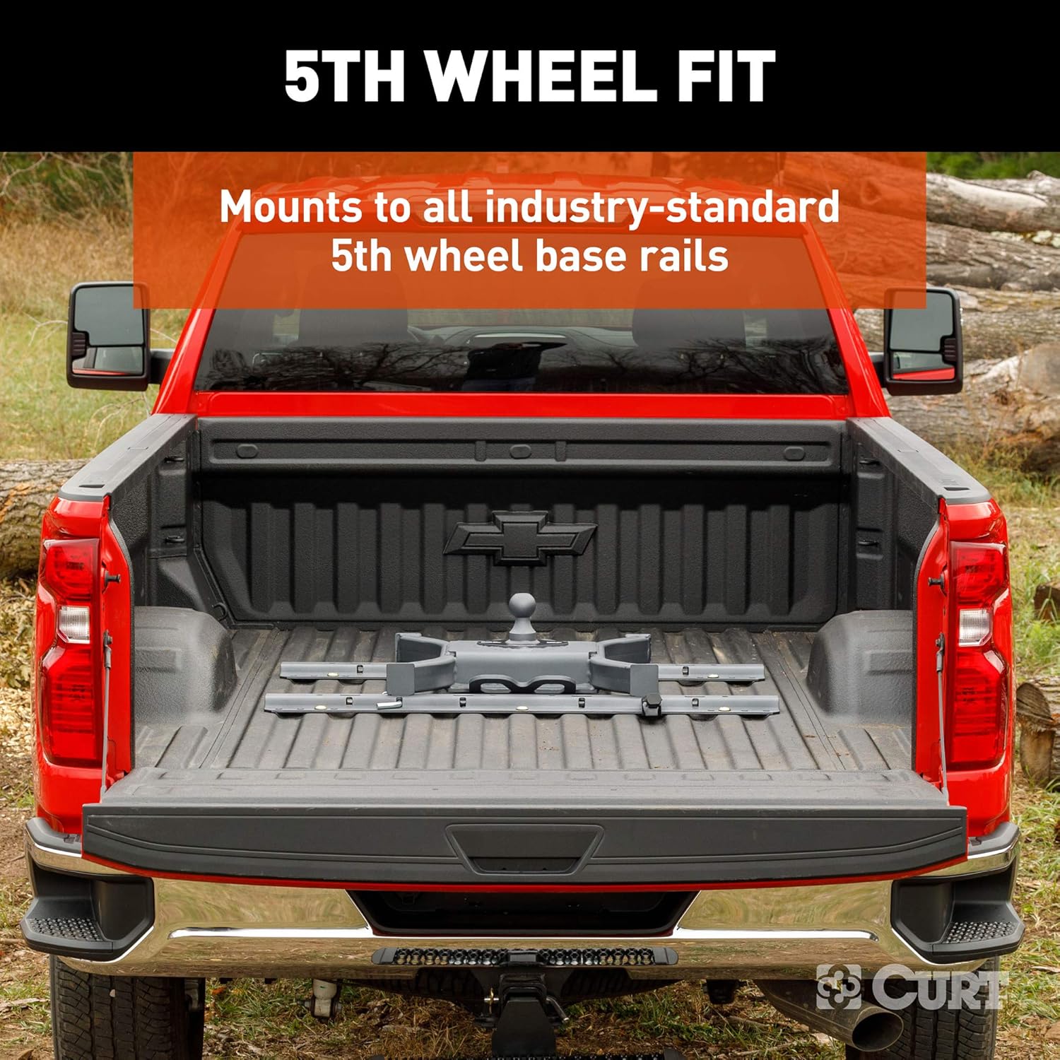 CURT 16090 Spyder 5th Wheel to Gooseneck Adapter Hitch, Fits Industry-Standard Rails, 30,000 lbs, 2-5/16-Inch Ball