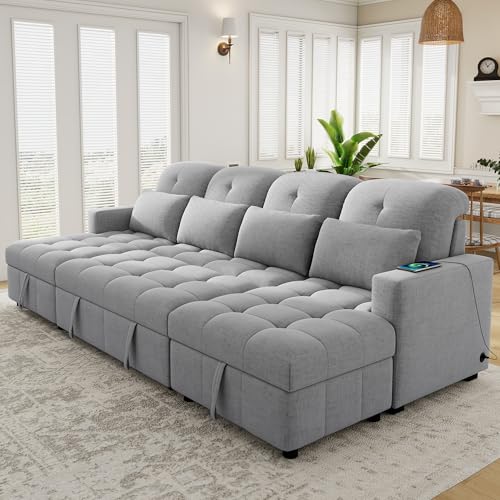 Oversized U-Shaped Sectional Sofa Couch Plush Corduroy Upholstered Modular Deep Seat Sofa&Couch Sectional W/Right Facing Chaise Lounge and 7 Toss Pillows for Home Apartment Living Room Furniture Sets
