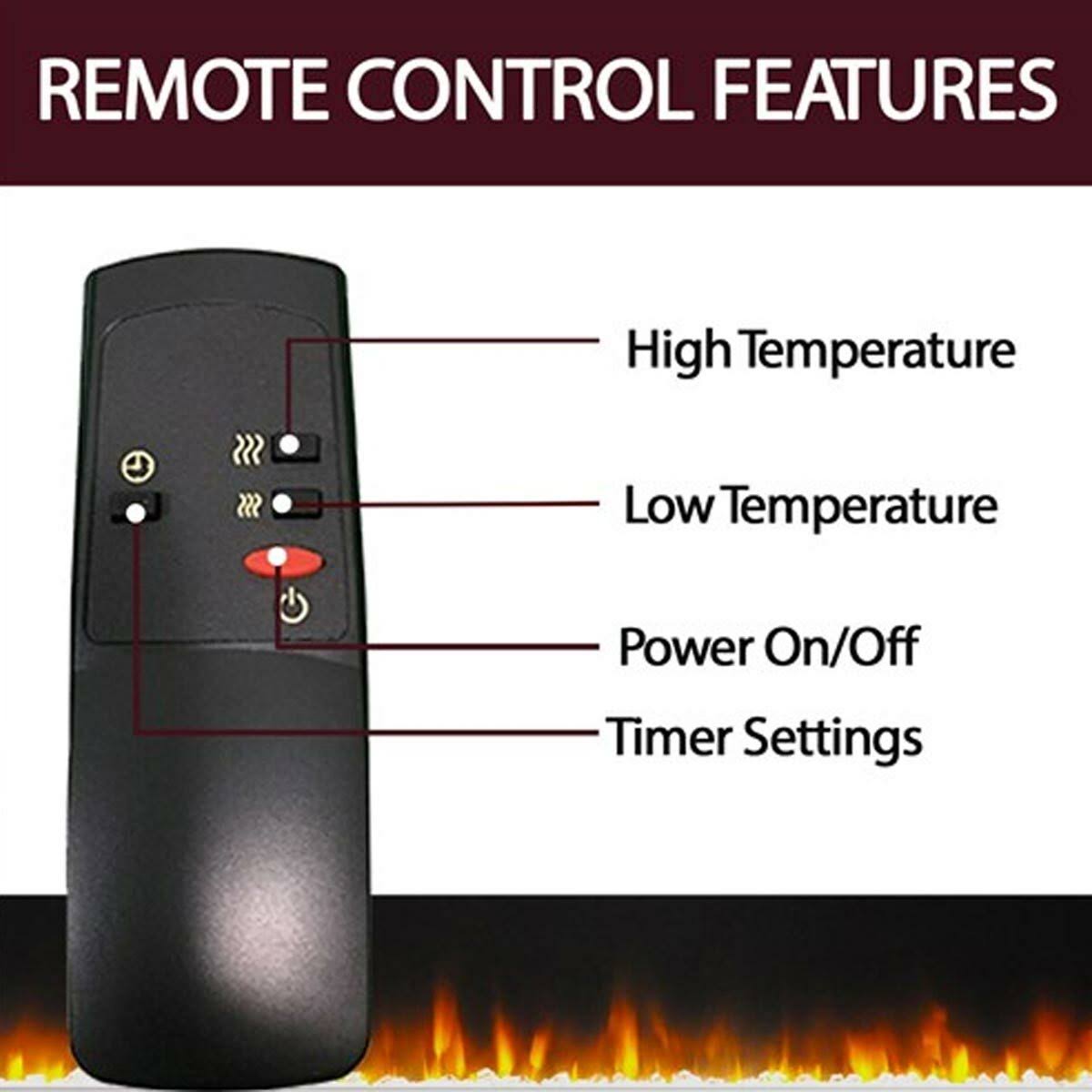 Cambridge Metropolitan Wall-Mount Electric Fireplace with Burning Log Display, White