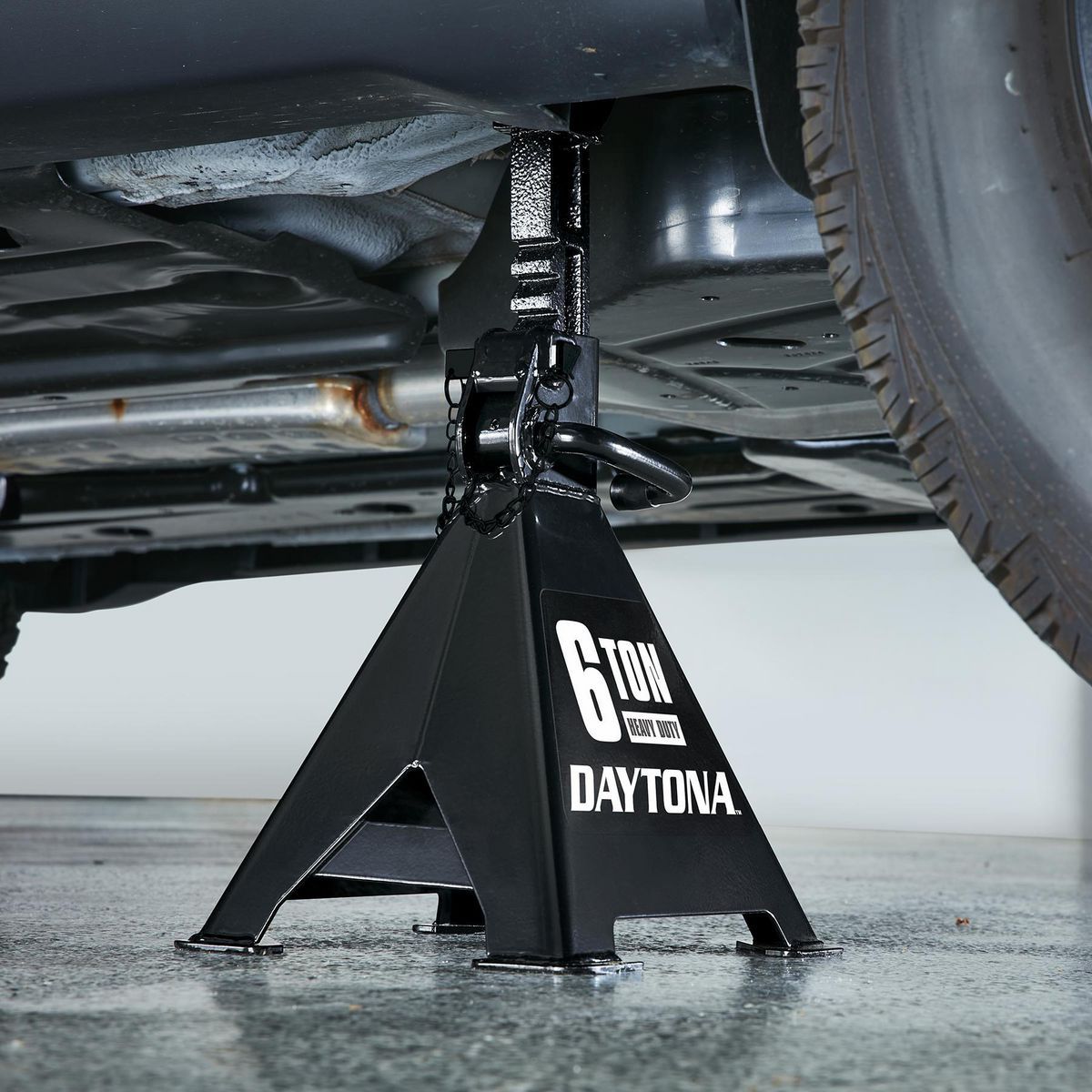 DAYTONA 6 Ton Heavy Duty Ratcheting Jack Stands, Slate Gray
