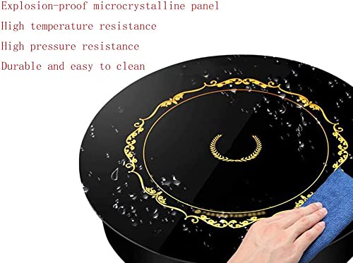 Yoebi Induction Hob Induction Hob Smart Touch Electric Portable Single Electric Oven Hob Small Kitchen Utensils Round Black