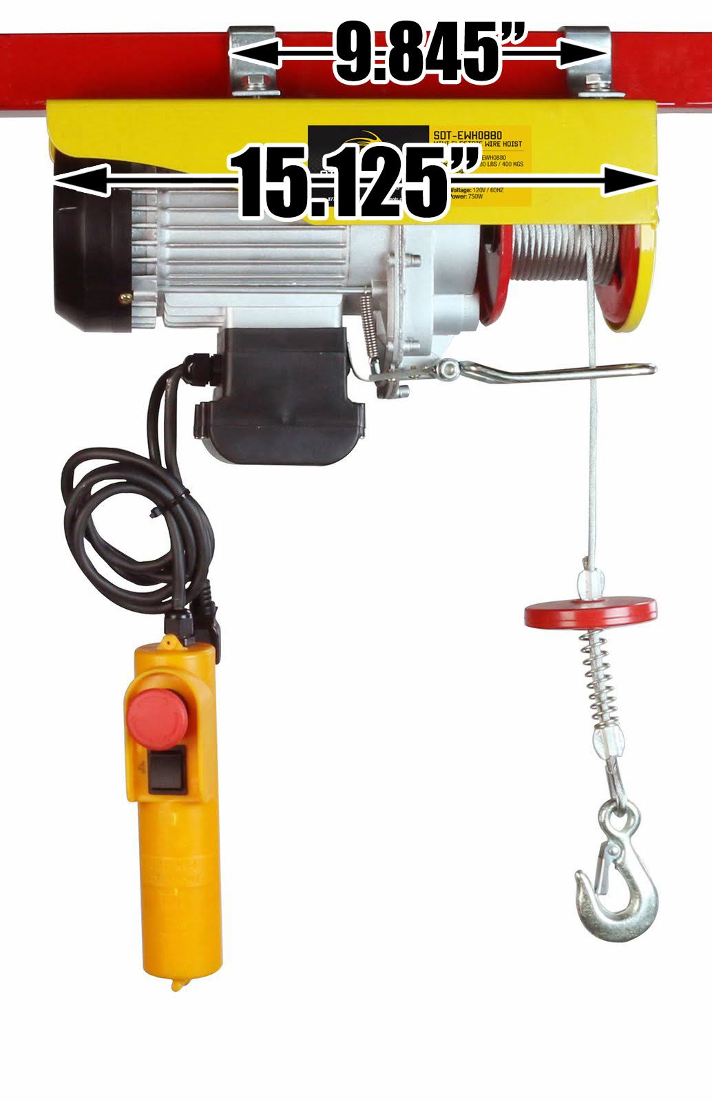 Steel Dragon Tools 880 lbs Mini Electric Wire Cable Hoist Overhead Crane Lift