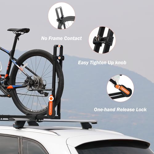 TOOENJOY Folding Hitch Bike Rack, Heavy Duty Bicycle Carrier Platform with Single Load Arm and Tier Strap, Fits 2" Hitch Receiver for SUV Pickup Truck, 2-Bike Capacity