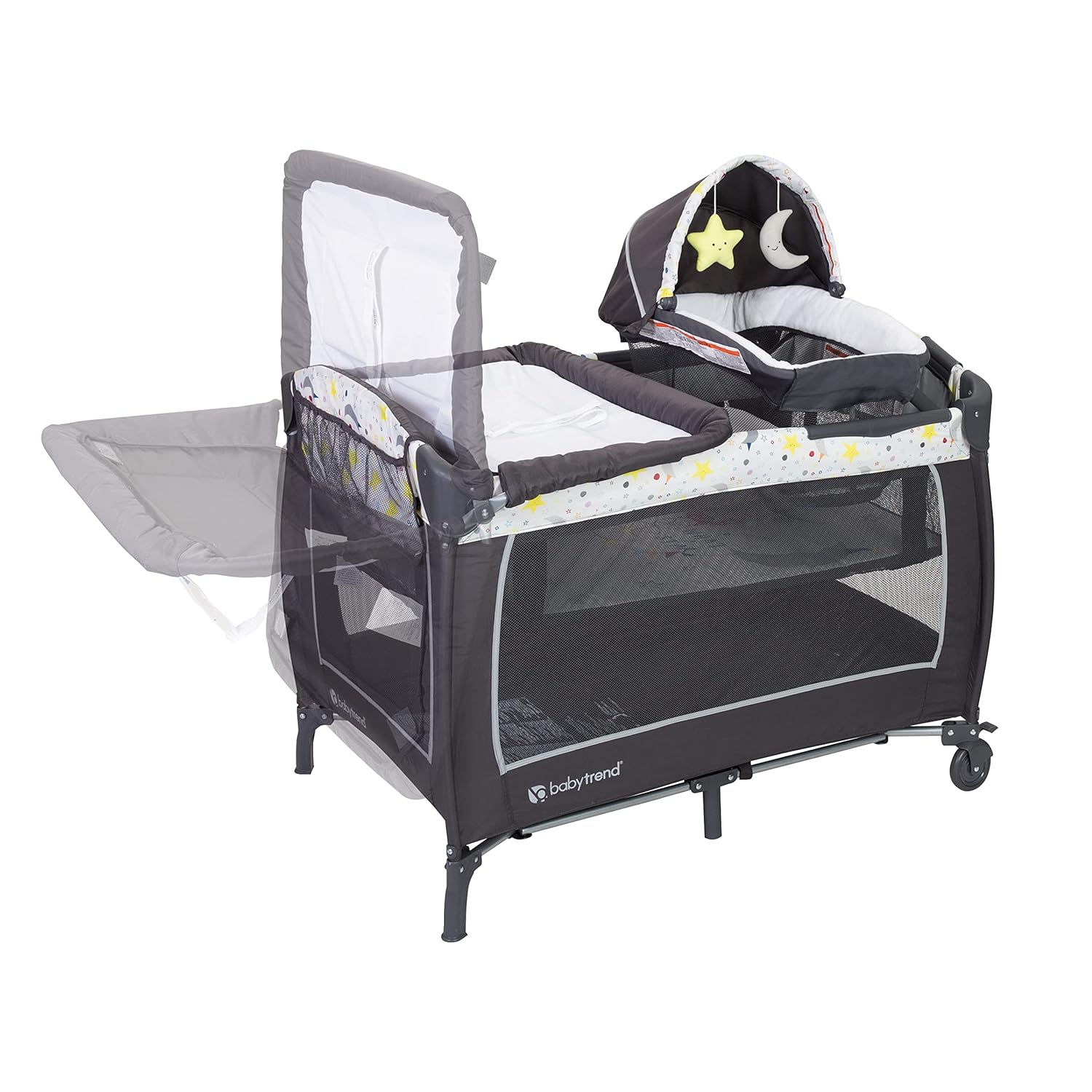 Baby Trend EZ-Lift™ 35 Plus Infant Car Seat, Dash Black & Lil' Snooze Deluxe II Nursery Center, Twinkle Twinkle Little Moon