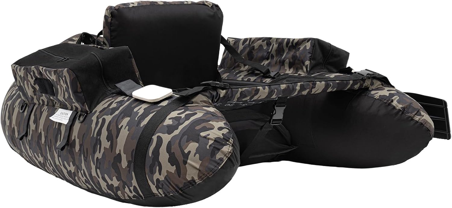 Inflatable Kayak Set, 1-Person Portable Inflatable Fishing Boat with Adjustable Shoulder Straps, Ergonomic High-Back Seat, Outdoor Fishing Boat for Lakes and Rivers, 286.6lbs Weight Capacity