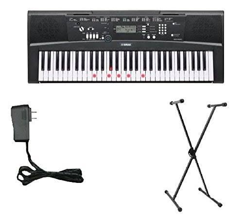 Yamaha EZ220 Keyboard with Lighted Keys - Includes X-Style Stand and Power