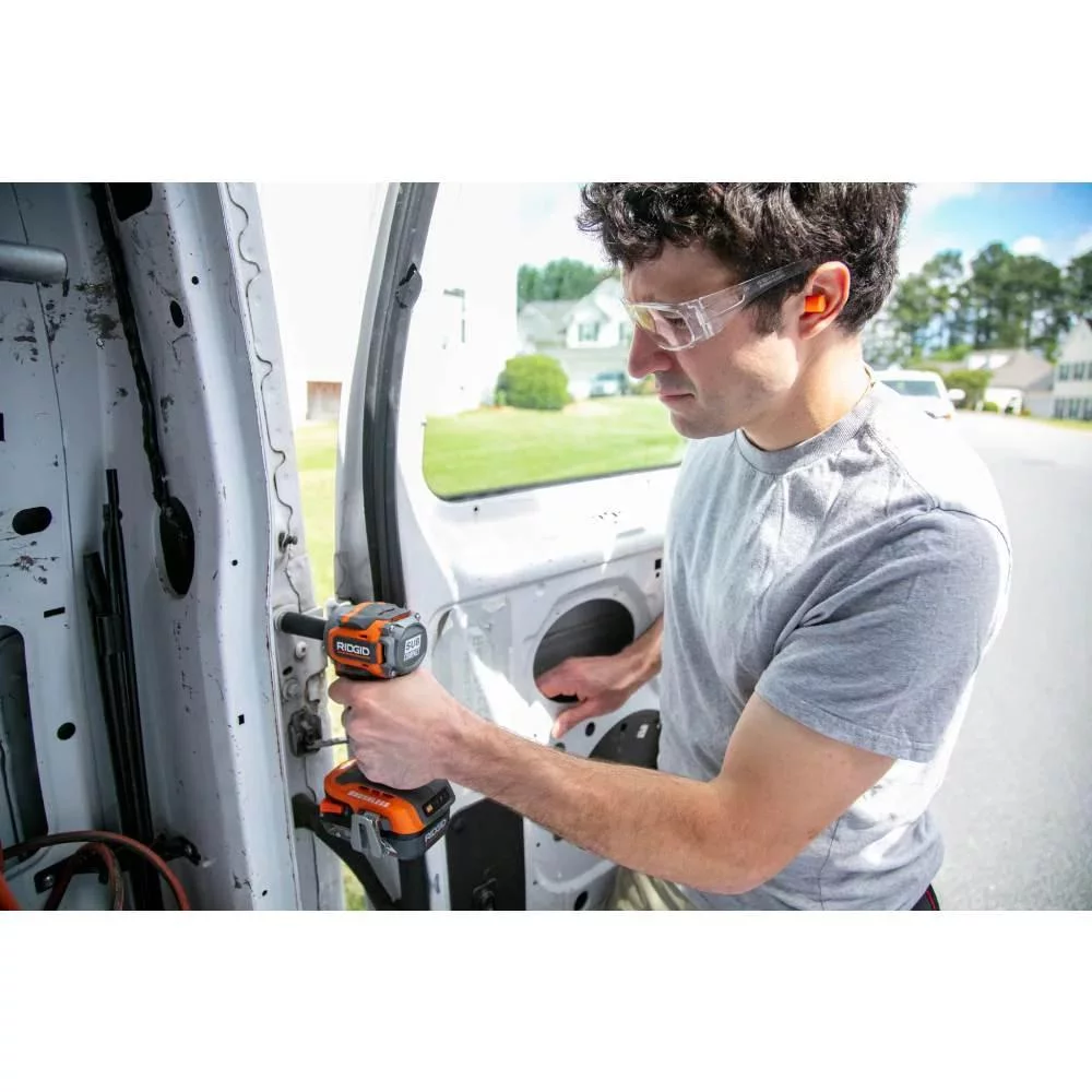 RIDGID 18V SubCompact Brushless Cordless 1/2 in. Impact Wrench Kit with 2.0 Ah Battery, 18V Charger, and Bag